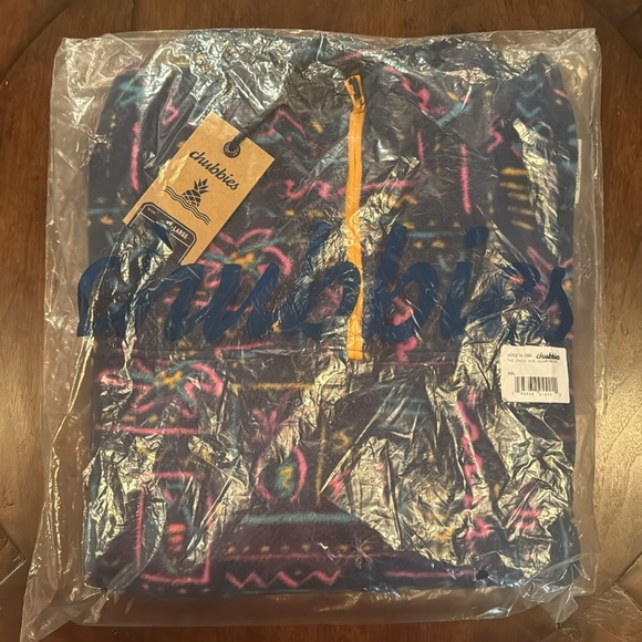 NWT - Chubbies - The Chilly Vibe Fleece (Quarter-Zip) - Pattern: Navy Abstract - Picture 11 of 12